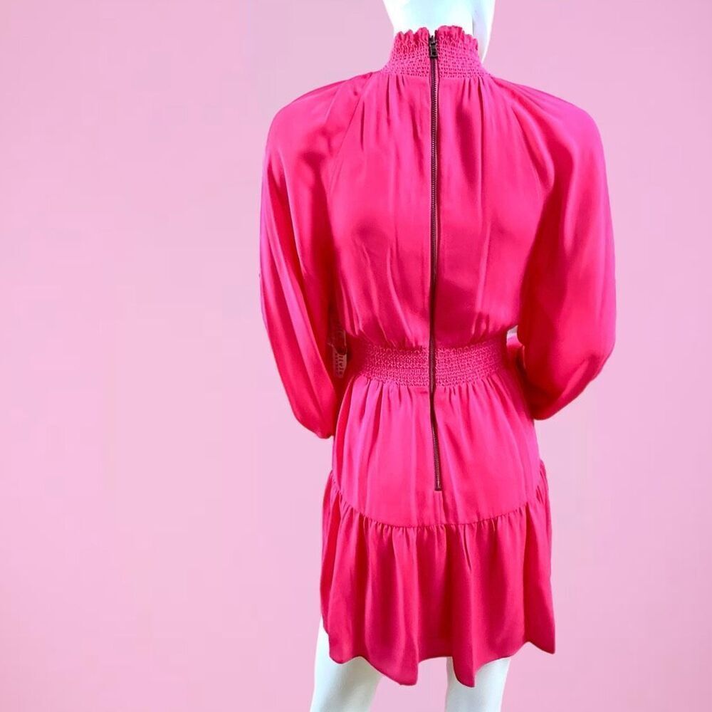 Alice + Olivia smocked Lavinia blouson mini dress  Size 2 New with tags - Picture 5 of 10